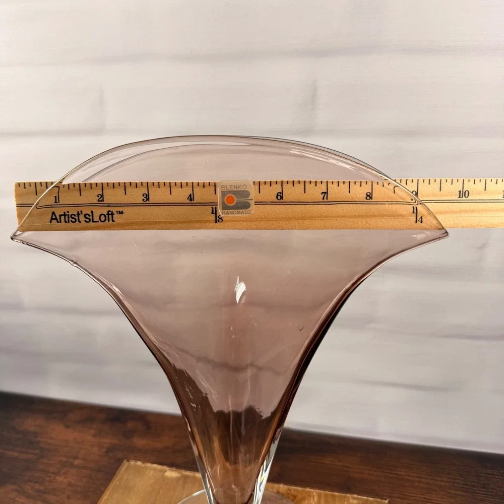 Blenko 872 Fan Vase Dusty Rose Art Glass